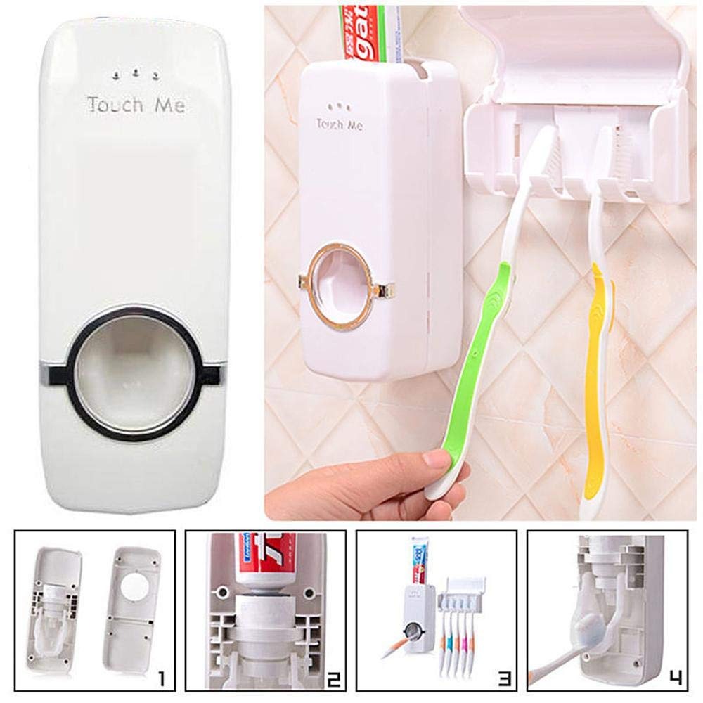 Automatic Toothpaste Dispenser & Toothbrush Holder Set