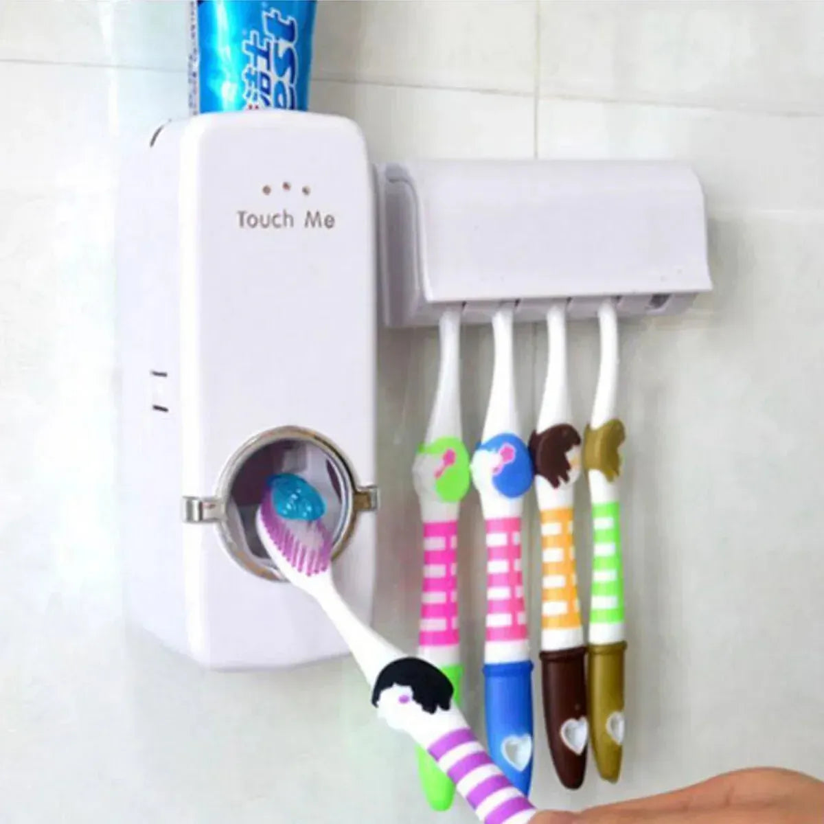 Automatic Toothpaste Dispenser & Toothbrush Holder Set